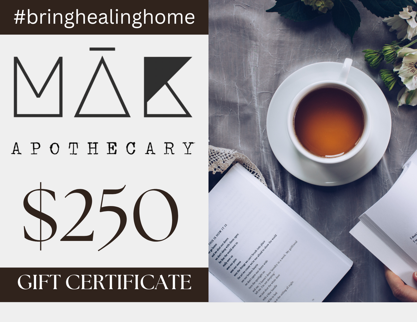~ MĀK Apothecary Gift Certificate ~